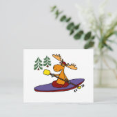 Funny Kayaking Moose Briefkaart (Staand voorkant)
