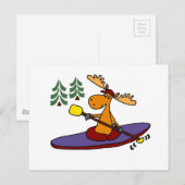 Funny Kayaking Moose Briefkaart (Voorkant / Achterkant)