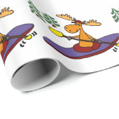 Funny Kayaking Moose Cadeaupapier (Rol Hoek)