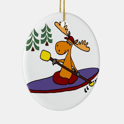Funny Kayaking Moose Keramisch Ornament (Rechts)