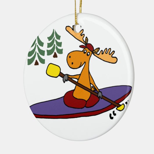 Funny Kayaking Moose Keramisch Ornament (Links)