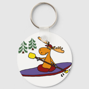 Funny Kayaking Moose Sleutelhanger