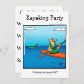 Funny Kayaking Party Uitnodigingen (Voorkant / Achterkant)