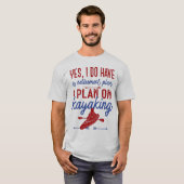 Funny Kayaking Retirement Plan Red en Blue T-shirt (Voorkant volledig)