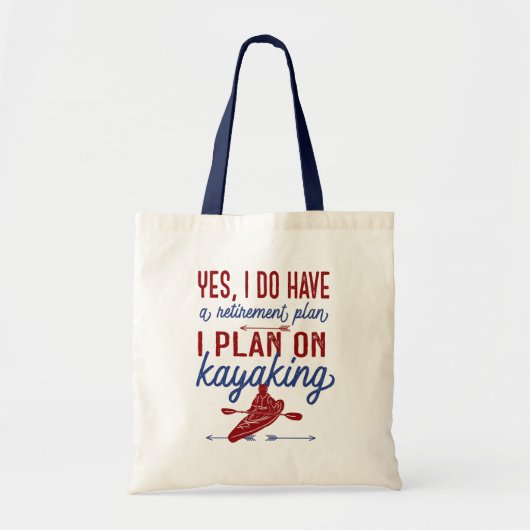 Funny Kayaking Retirement Plan Red en Blue Tote Bag (Voorkant)