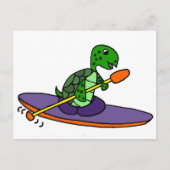 Funny Kayaking Zee Turtle Briefkaart (Voorkant)