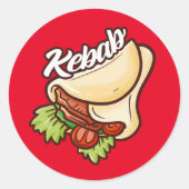 Funny Kebab Cartoon Design Sticker (Voorkant)