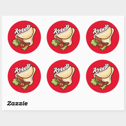 Funny Kebab Cartoon Design Sticker (Vel)