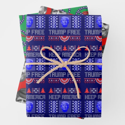 Funny Keep America Trump Free Holiday Inpakpapier Vel (In situ)