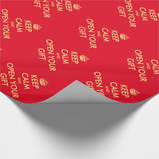 Funny Keep Calm aangepast kerstfeest Cadeaupapier (Hoek)