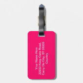 Funny Keep Calm and Carry on angstgevoelens roze Bagagelabel (Achterkant verticaal)