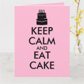 Funny Keep Calm and Eat Cake Giant Birthday-kaarte Kaart (Gele Bloem)
