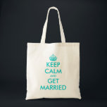 Funny Keep Calm bruiloft canvas tas voor bruidsmei<br><div class="desc">Cute Keep Calm bruiloft canvas tas voor bruidsmeisje, bruid, bruidsmoeder, bloemmeisje, enz. Elegant Turquoise blue KeepCalm canvas tas | tekst. Andere grappige keepcalmandcarryon-voorbeelden: kalm houden en van me houden. Blijf kalm en blijf vastzitten. Blijf rustig en feest. Personaliseer en maak je eigen parodie. Classy princes kroonontwerp.</div>