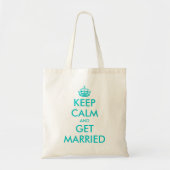 Funny Keep Calm bruiloft canvas tas voor bruidsmei (Voorkant)