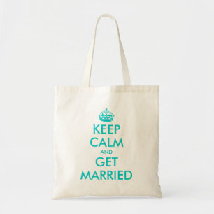 Funny Keep Calm bruiloft canvas tas voor bruidsmei