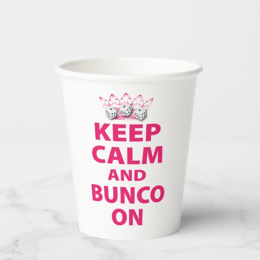 Funny Keep Calm Dice Bunco Paper Cups Papieren Bekers (Voorkant)