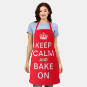 Funny Keep Calm en bake on Red Custom Schort (Gedragen)