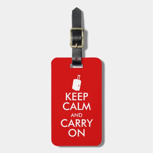 Funny Keep Calm en Carry on Bagagelabel Suitcase (Voorkant verticaal)