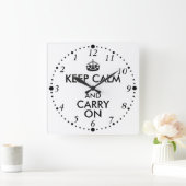 Funny Keep Calm en Draag op achterwaartse sluis Vierkante Klok (Huis)