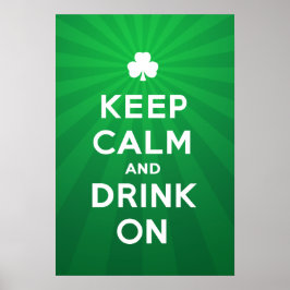 Funny Keep Calm en Drink op St. Patrick poster