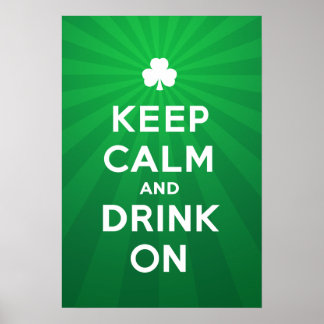 Funny Keep Calm en Drink op St. Patrick poster