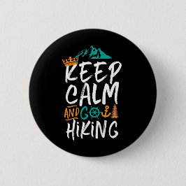 Funny Keep Calm en Go Hiker Vintage Camper Ronde Button 5,7 Cm
