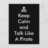 Funny Keep Calm en praat als een piraat Briefkaart (Voorkant)