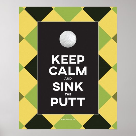 Funny Keep Calm Golf Poster (Voorkant)