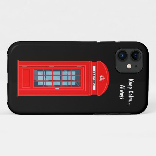 Funny Keep Calm London Phone Booth Case-Mate iPhone Case (Achterkant (horizontaal))