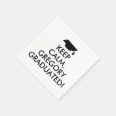 Funny Keep Calm Napkins Afstudeerdop Jouw naam Servet (Hoek)