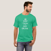 Funny Keep Calm t-shirt | Kalm houden en Drink hou (Voorkant volledig)