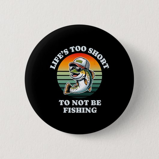 Funny Keep On Vist Fun Chill Forel Visser Ronde Button 5,7 Cm (Voorkant)