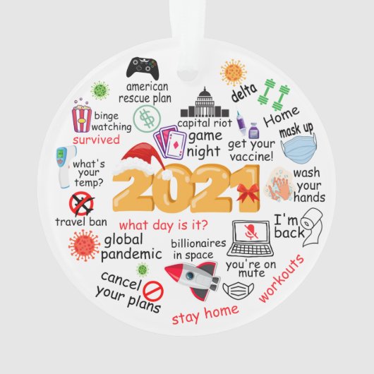 Funny Keepslag 2021 een jaar om te onthouden Ornament (achterkant)
