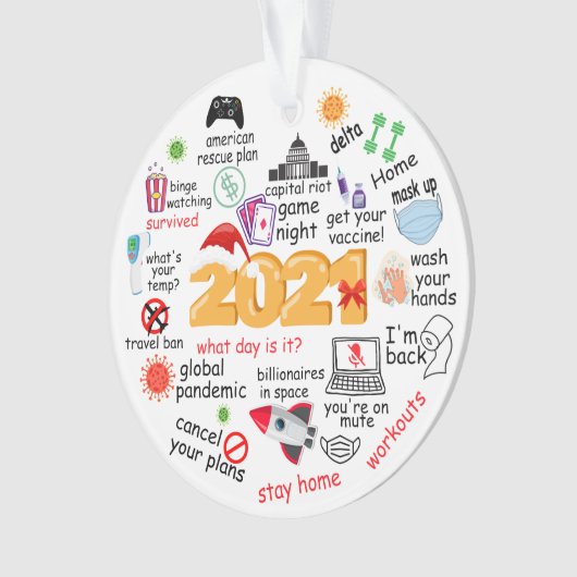 Funny Keepslag 2021 een jaar om te onthouden Ornament (voorkant)