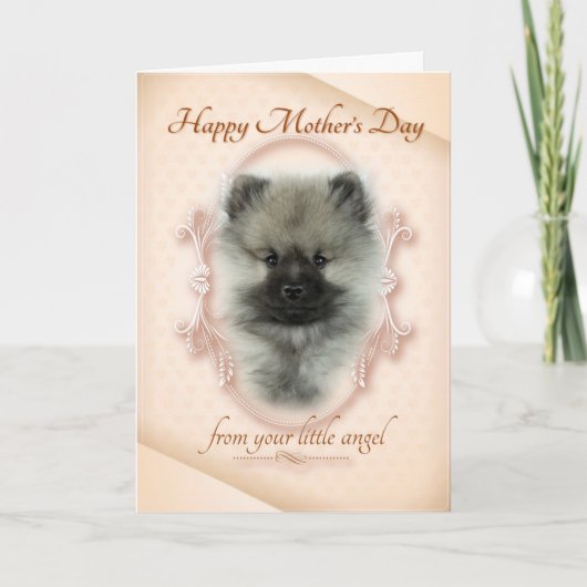 Funny Keeshond Mother's Day Card Kaart (Voorkant)