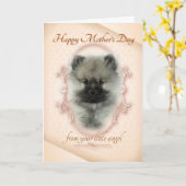 Funny Keeshond Mother's Day Card Kaart (Gele Bloem)