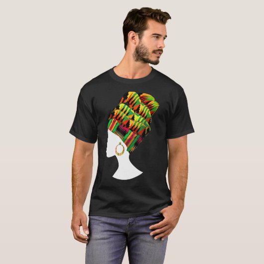 Funny Kente Cloth Head Wrap Gift for African Ameri T-shirt (Voorkant volledig)
