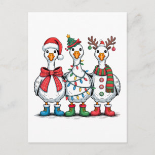 Funny Kerst Duck T-Shirt Cool Kerst Duck Uitnodiging Briefkaart