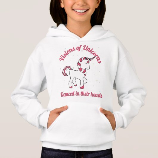 Funny Kerst Unicorns Meisjes Hoodie Sweatshirt (Voorkant)