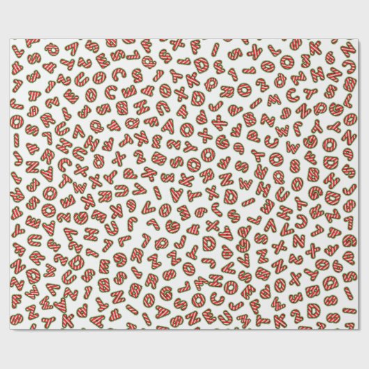 Funny Kerstalfabet Pattern Cadeaupapier (Vlak)