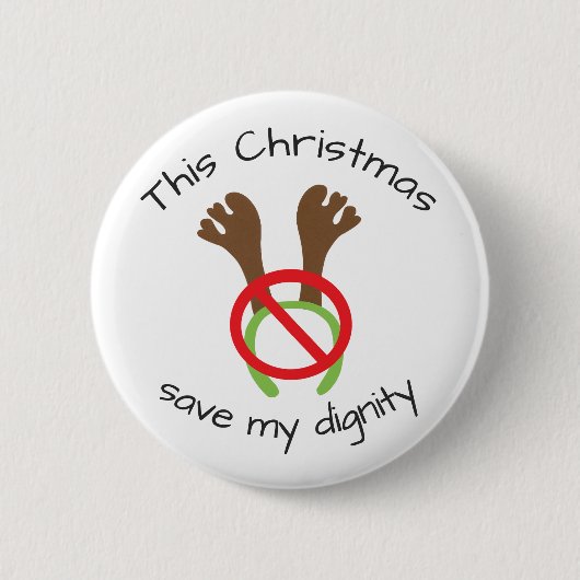Funny KerstAntler Protest Ronde Button 5,7 Cm (Voorkant)