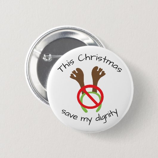 Funny KerstAntler Protest Ronde Button 5,7 Cm (Voorkant /achterkant)