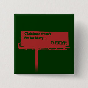 Funny Kerstboardknop Vierkante Button 5,1 Cm