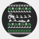 Funny kerstboer Farming Ronde Sticker (Voorkant)