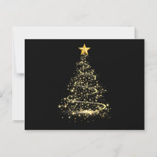 Funny Kerstboom in Goud Prettig Kerstfeest Pyjama Magnetische Uitnodiging