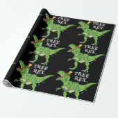 Funny kerstboom Rex Dinosaur Cadeaupapier (Uitgerold)