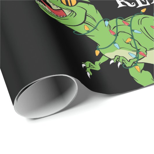Funny kerstboom Rex Dinosaur Cadeaupapier (Rol Hoek)