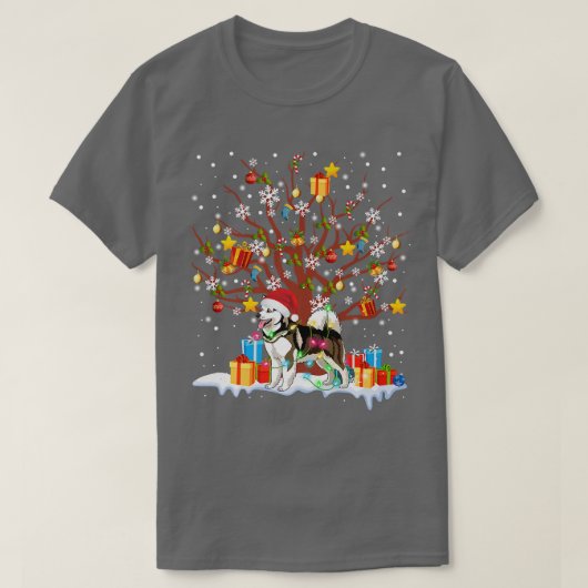 Funny kerstboom Santa Alaska Hondenliefhebber Matc T-shirt (Design voorkant)