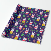 Funny KerstBunnies Cadeaupapier (Uitgerold)