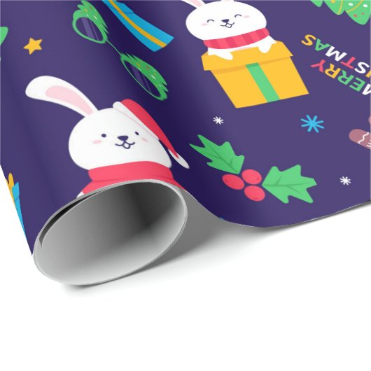Funny KerstBunnies Cadeaupapier (Rol Hoek)